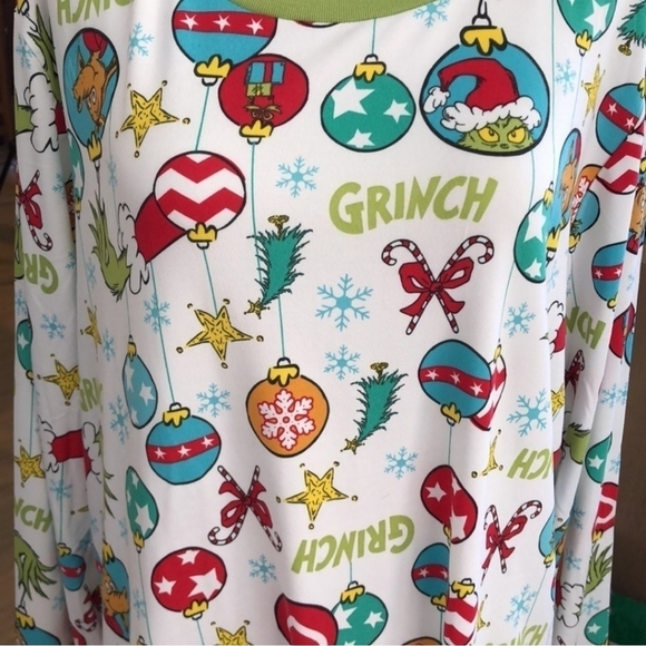 Dr Seuss “The Grinch” Christmas PJ Set Pajamas Women's 3X White All Over Print - Picture 7 of 13